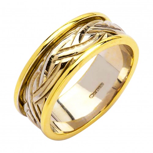 Irish Two Tone Wedding Ring - Livia - 18K Gold - Medium Width Irish Wedding Rings